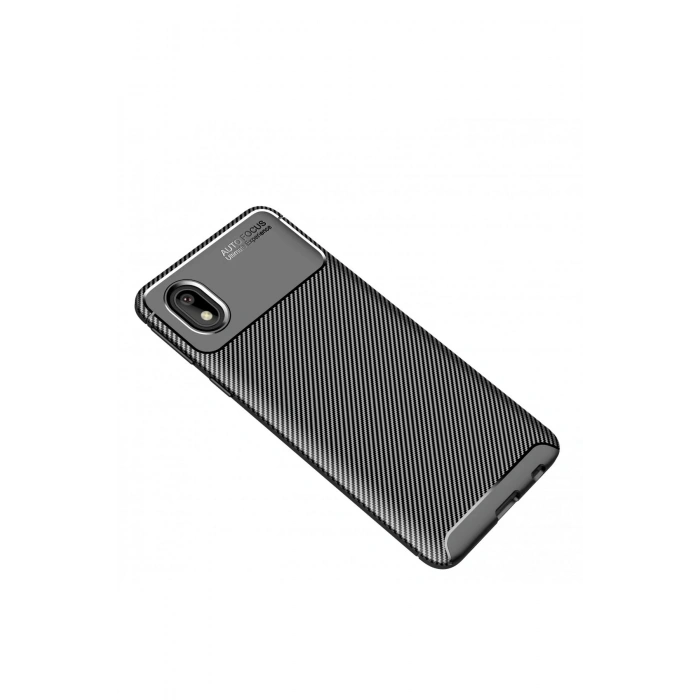 Newface Samsung Galaxy A01 Core Kılıf Auto Focus Karbon Kapak - Siyah
