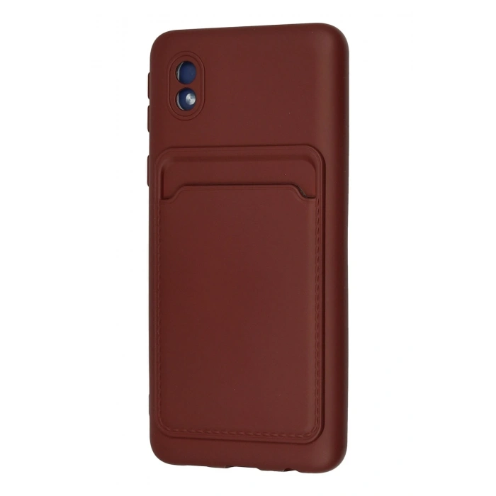 Newface Samsung Galaxy A01 Core Kılıf Kelvin Kartvizitli Silikon - Bordo