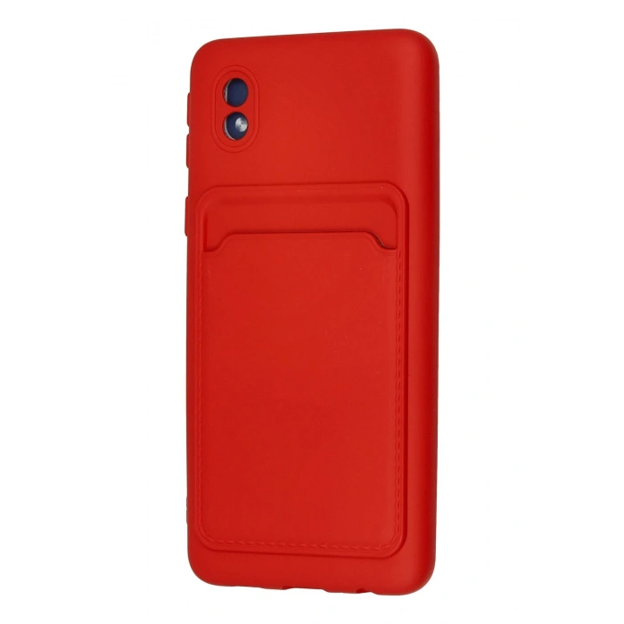 Newface Samsung Galaxy A01 Core Kılıf Kelvin Kartvizitli Silikon - Kırmızı