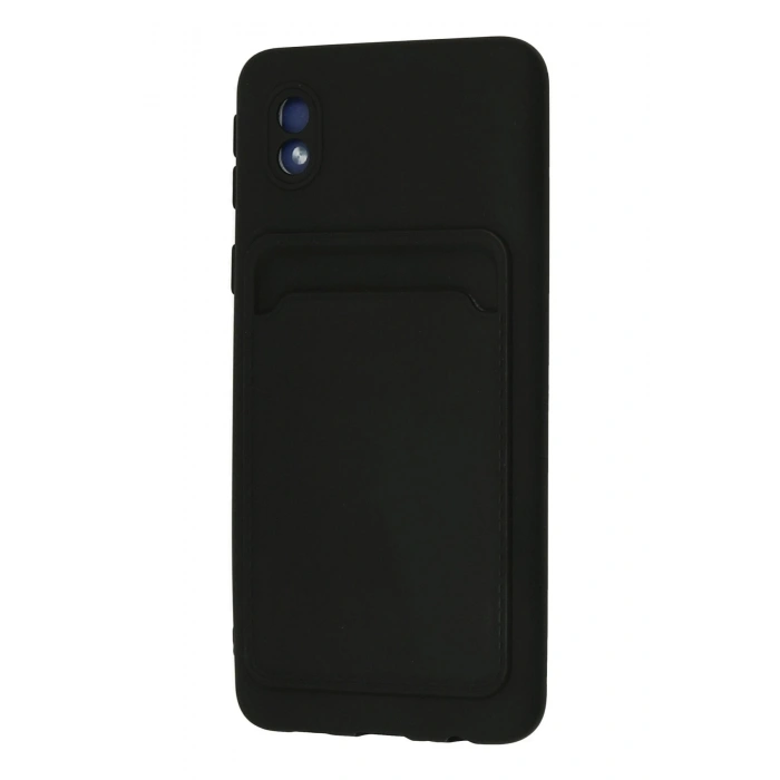 Newface Samsung Galaxy A01 Core Kılıf Kelvin Kartvizitli Silikon - Siyah