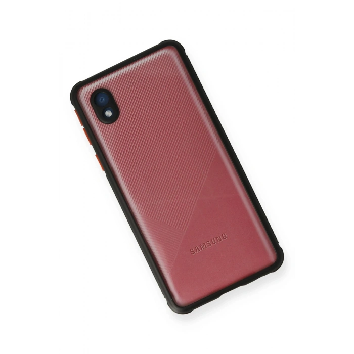 Newface Samsung Galaxy A01 Core Kılıf Miami Şeffaf Silikon - Siyah