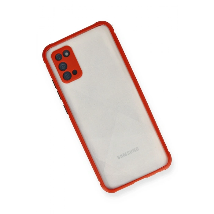 Newface Samsung Galaxy A02S Kılıf Miami Şeffaf Silikon - Kırmızı