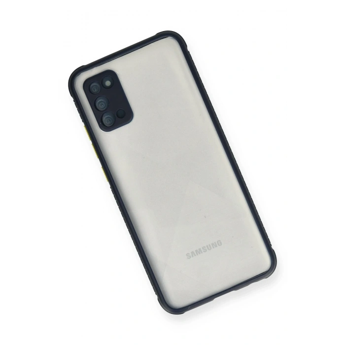 Newface Samsung Galaxy A02S Kılıf Miami Şeffaf Silikon - Lacivert