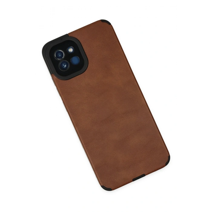 Newface Samsung Galaxy A03 Kılıf Loop Deri Silikon - Kahverengi