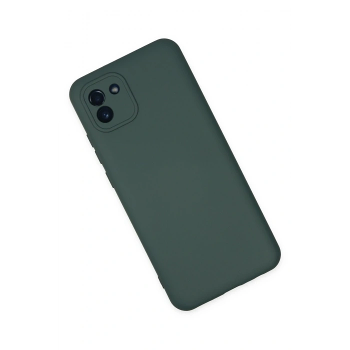 Newface Samsung Galaxy A03 Kılıf Nano içi Kadife Silikon - Koyu Yeşil