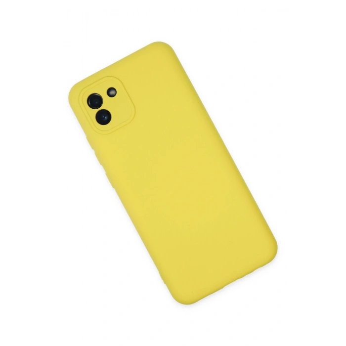 Newface Samsung Galaxy A03 Kılıf Nano içi Kadife Silikon - Sarı