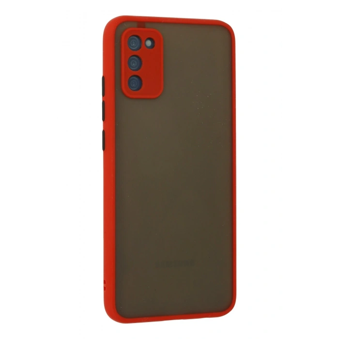 Newface Samsung Galaxy A03S Kılıf Montreal Silikon Kapak - Kırmızı