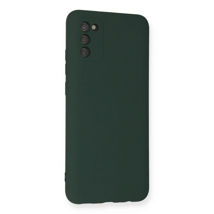 Newface Samsung Galaxy A03S Kılıf Nano içi Kadife Silikon - Koyu Yeşil