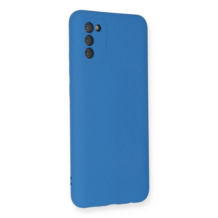Newface Samsung Galaxy A03S Kılıf Nano içi Kadife Silikon - Mavi