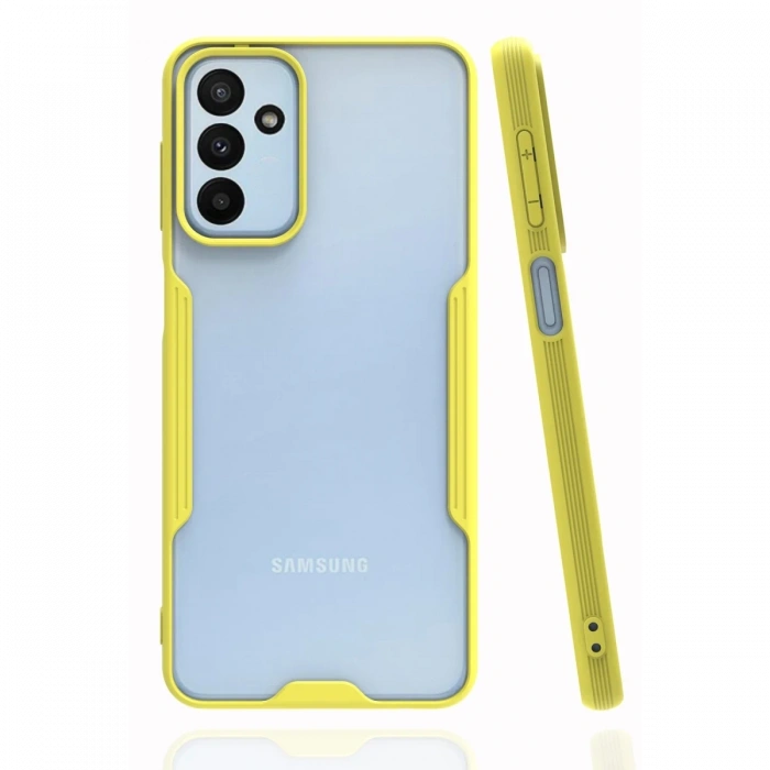 Newface Samsung Galaxy A04S Kılıf Platin Silikon - Sarı