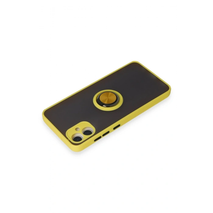 Newface Samsung Galaxy A05 Kılıf Montreal Yüzüklü Silikon Kapak - Sarı