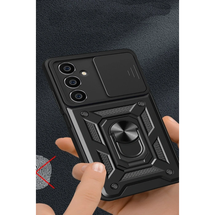 Newface Samsung Galaxy A05S Kılıf Pars Lens Yüzüklü Silikon - Lacivert