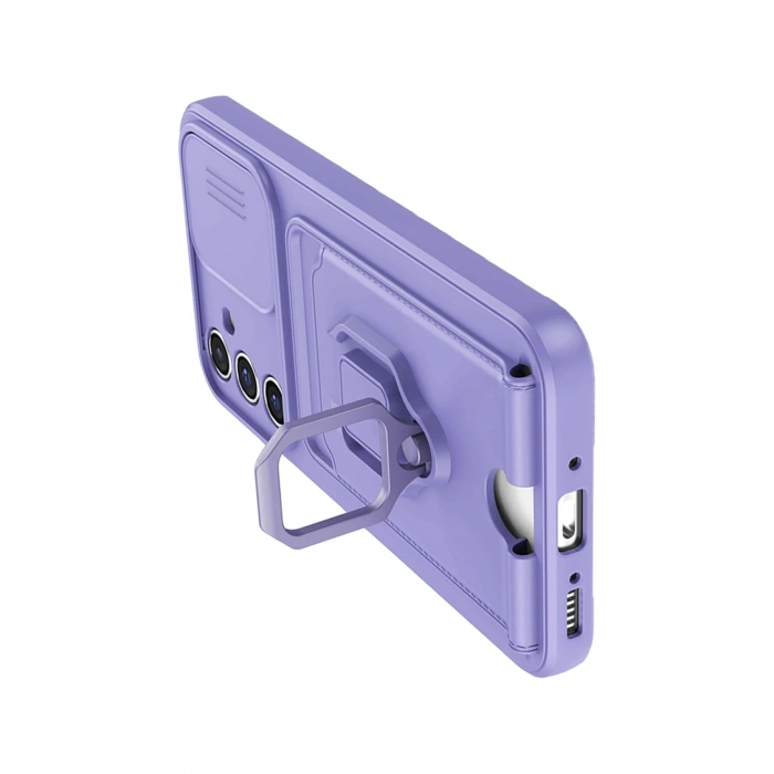 Newface Samsung Galaxy A05S Kılıf Zuma Kartvizitli Yüzüklü Silikon - Lila