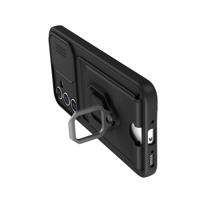 Newface Samsung Galaxy A05S Kılıf Zuma Kartvizitli Yüzüklü Silikon - Siyah