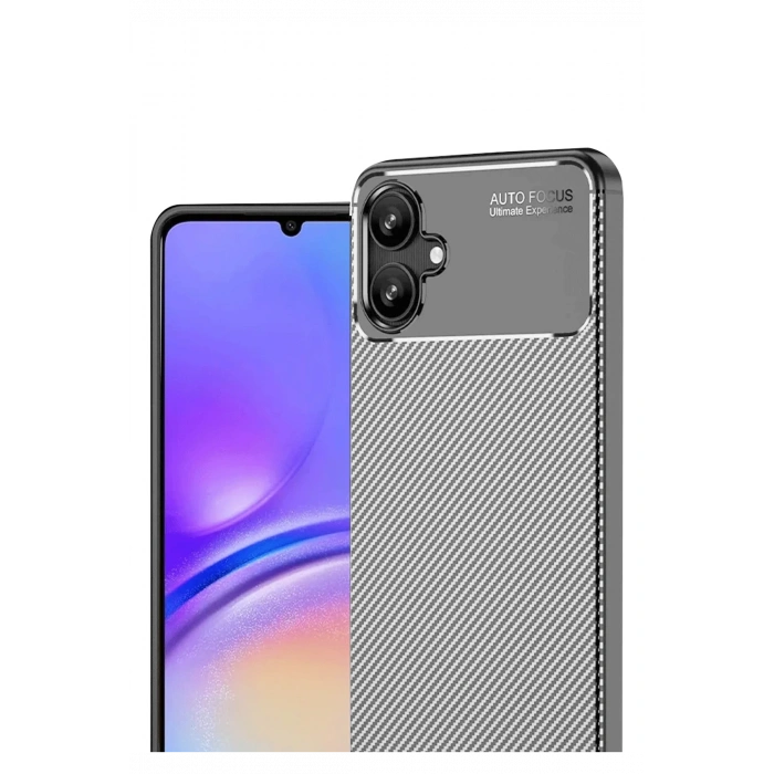 Newface Samsung Galaxy A06 Kılıf Auto Focus Karbon Kapak - Gri