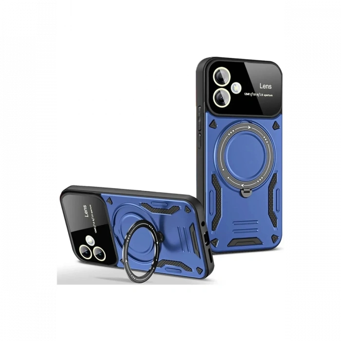 Newface Samsung Galaxy A06 Kılıf Joy Lens Standlı Kapak - Lacivert