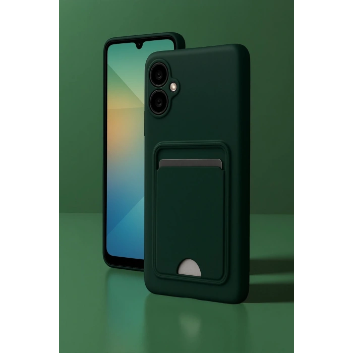 Newface Samsung Galaxy A06 Kılıf Kelvin Kartvizitli Silikon - Mavi