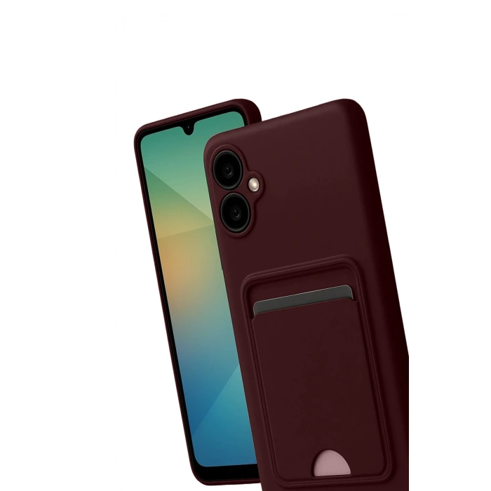 Newface Samsung Galaxy A07 4G Kelvin Kartvizitli Silikon - Bordo