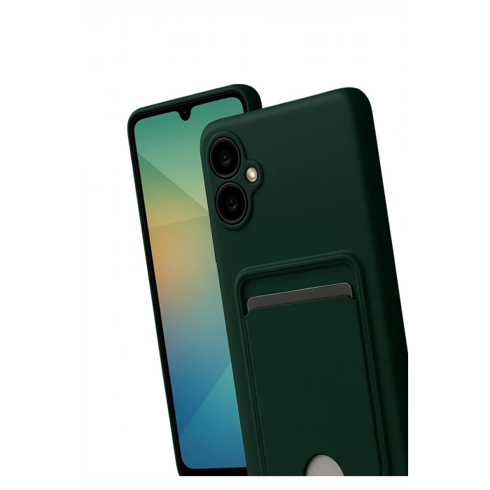 Newface Samsung Galaxy A07 4G Kelvin Kartvizitli Silikon - Koyu Yeşil