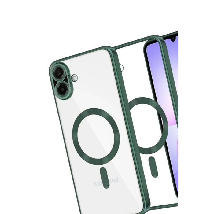 Newface Samsung Galaxy A07 4G Kross Magneticsafe Kapak - Koyu Yeşil