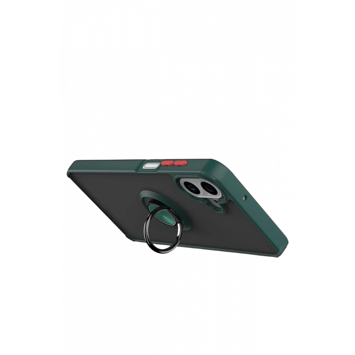 Newface Samsung Galaxy A07 4G Montreal Yüzüklü Silikon Kapak - Yeşil