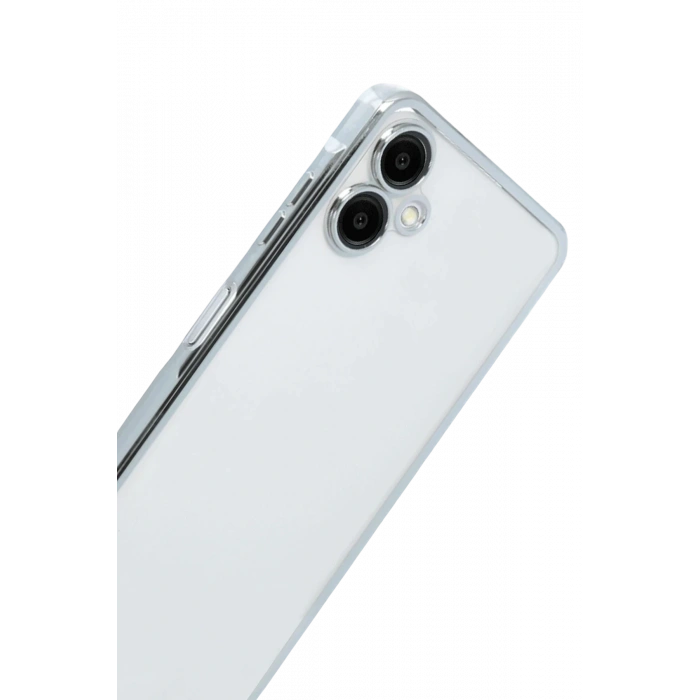 Newface Samsung Galaxy A07 4G Razer Lensli Silikon - Gümüş