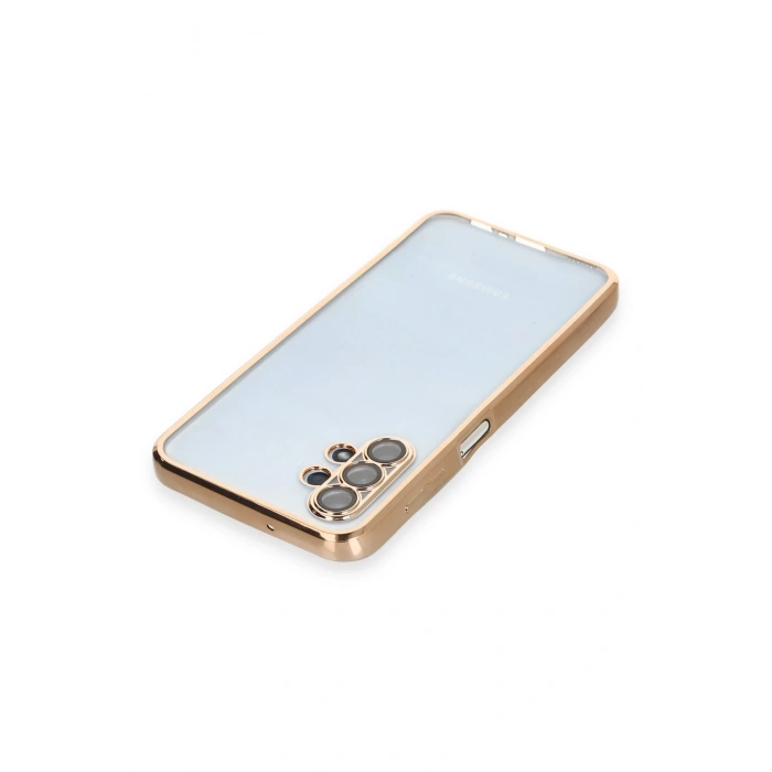 Newface Samsung Galaxy A13 4G Kılıf Razer Lensli Silikon - Gold