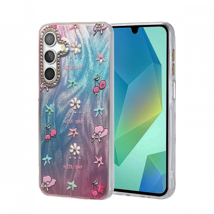 Newface Samsung Galaxy A14 4G Kılıf Blade Aynalı Desenli Kapak - Desen 4