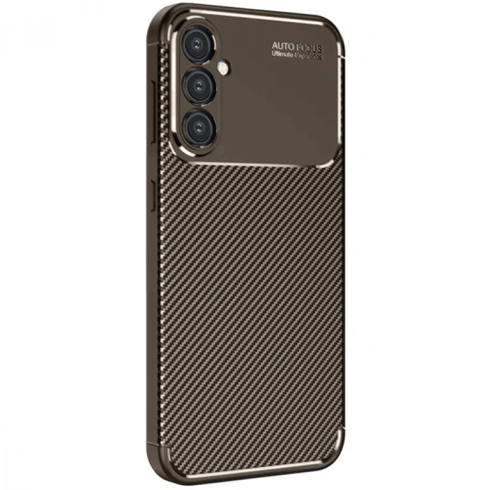 Newface Samsung Galaxy A16 5G Kılıf Auto Focus Karbon Kapak - Kahverengi