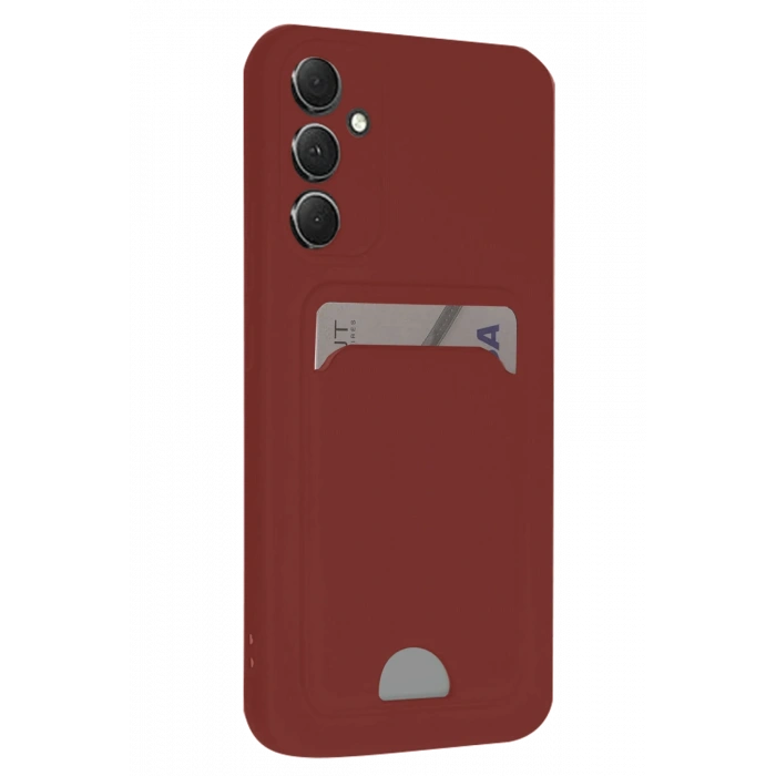 Newface Samsung Galaxy A16 5G Kılıf Kelvin Kartvizitli Silikon - Bordo