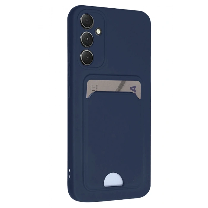 Newface Samsung Galaxy A16 5G Kılıf Kelvin Kartvizitli Silikon - Lacivert