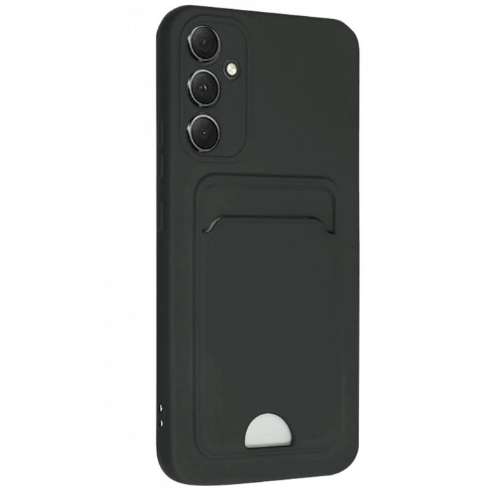 Newface Samsung Galaxy A16 5G Kılıf Kelvin Kartvizitli Silikon - Siyah