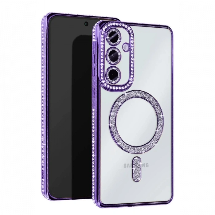 Newface Samsung Galaxy A17 5G Joke Simli Magneticsafe Kılıf - Derin Mor