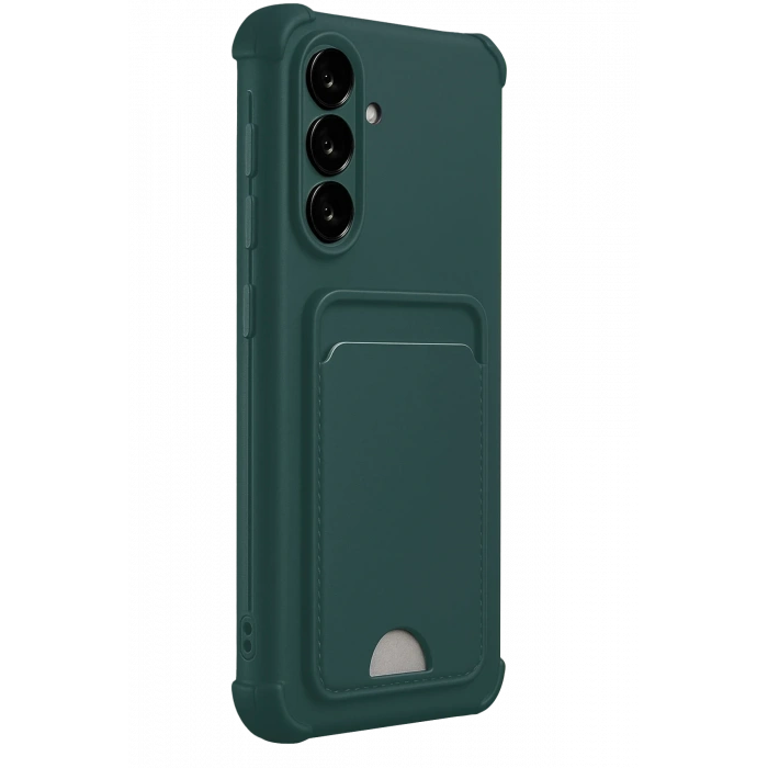 Newface Samsung Galaxy A17 5G Kelvin Kartvizitli Silikon - Koyu Yeşil