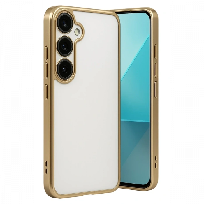 Newface Samsung Galaxy A24 4G Prime Kılıf Razer Lensli Silikon - Gold