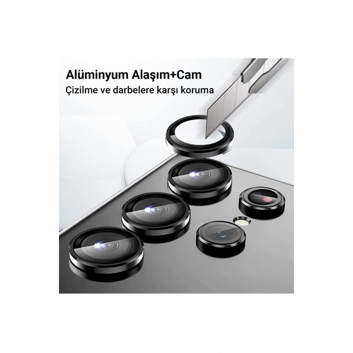 Newface Samsung Galaxy A25 5G Valdez Metal Kamera Lens - Gümüş