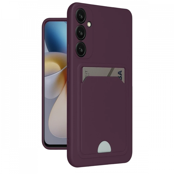 Newface Samsung Galaxy A26 Kılıf Kelvin Kartvizitli Silikon - Derin Mor