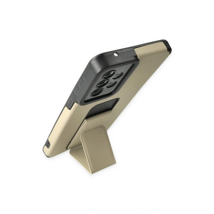 Newface Samsung Galaxy A33 5G Kılıf Mega Standlı Silikon - Gold