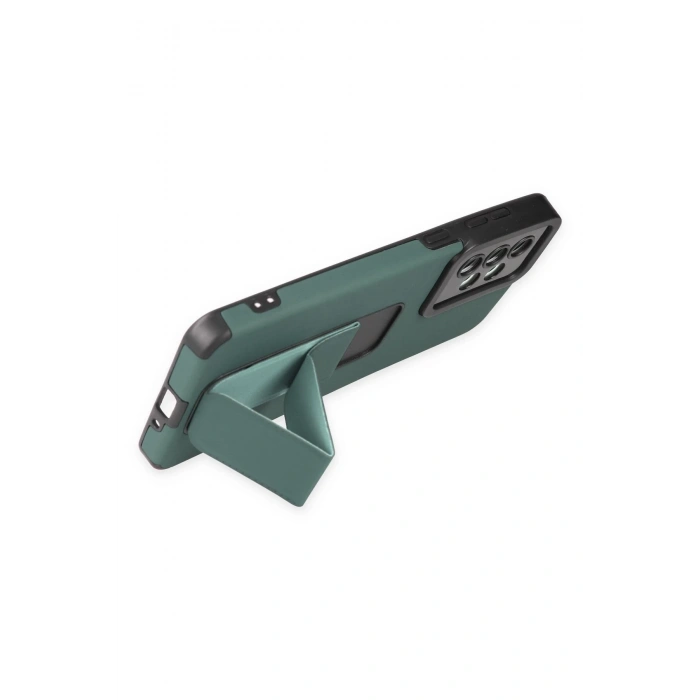 Newface Samsung Galaxy A33 5G Kılıf Mega Standlı Silikon - Yeşil