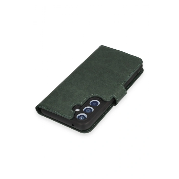 Newface Samsung Galaxy A34 5G Kılıf Trend S Plus Kapaklı Kılıf - Yeşil