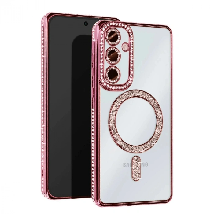 Newface Samsung Galaxy A35 5G Joke Simli Magneticsafe Kılıf - Pembe