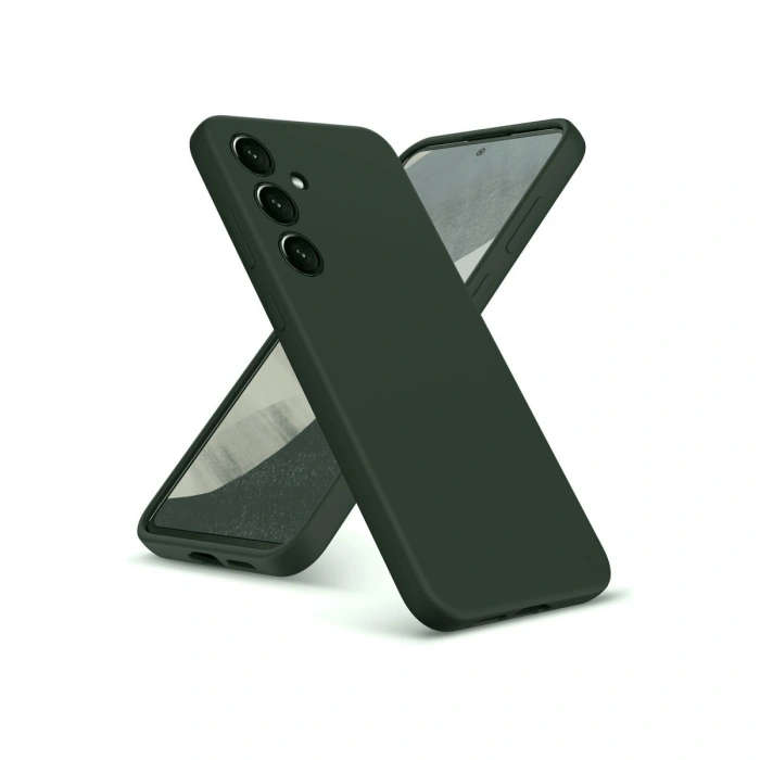 Newface Samsung Galaxy A36 Kılıf Nano içi Kadife Silikon - Koyu Yeşil