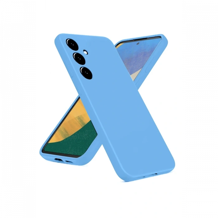 Newface Samsung Galaxy A36 Kılıf Nano içi Kadife Silikon - Mavi