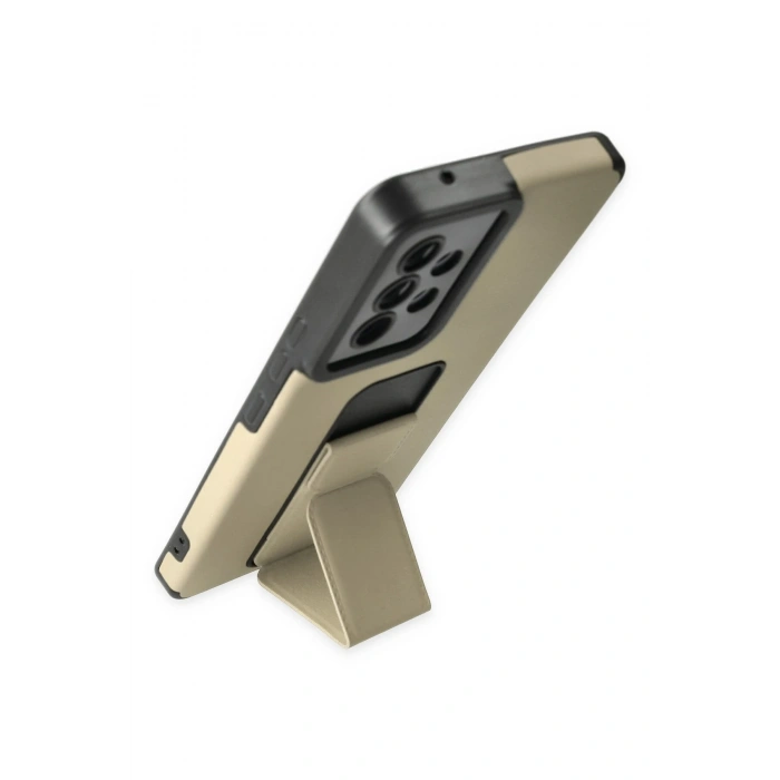 Newface Samsung Galaxy A53 5G Kılıf Mega Standlı Silikon - Gold