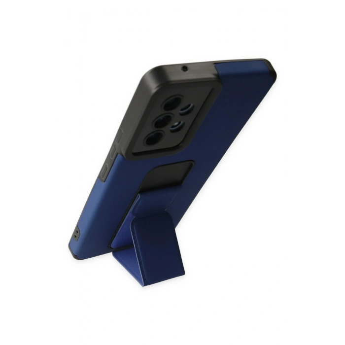 Newface Samsung Galaxy A53 5G Kılıf Mega Standlı Silikon - Mavi