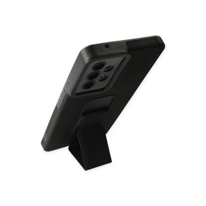 Newface Samsung Galaxy A53 5G Kılıf Mega Standlı Silikon - Siyah