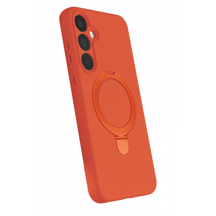 Newface Samsung Galaxy A55 5G Regal Magsafe Standlı Kapak - Turuncu