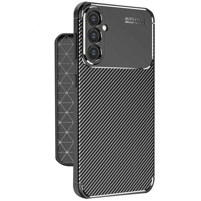 Newface Samsung Galaxy A56 Kılıf Auto Focus Karbon Kapak - Siyah