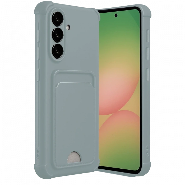 Newface Samsung Galaxy A56 Kılıf Kelvin Kartvizitli Silikon - Açık Yeşil