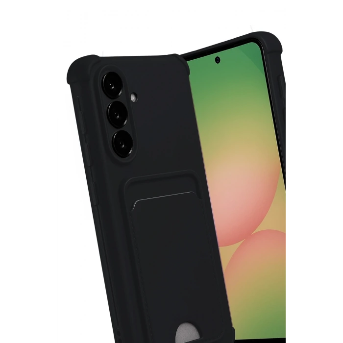 Newface Samsung Galaxy A56 Kılıf Kelvin Kartvizitli Silikon - Siyah